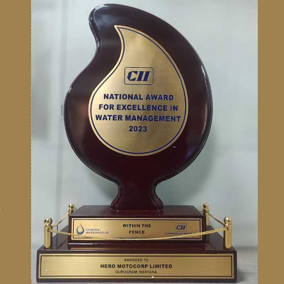 जल प्रबंधन के लिए Cll National Award से हीरो मोटोकॉर्प को सम्मानित किया गया है।